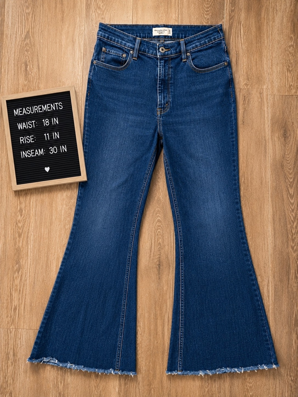 Abercrombie & Fitch Dark Blue High-Rise Flared Jeans